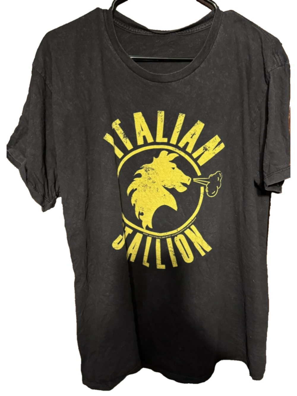Rocky Movie Italian Stallion Logo T-Shirt Men Sz L (?) Black